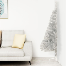 vidaXL ezüstszínű PVC fél műkarácsonyfa állvánnyal 150 cm műfenyő