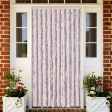 vidaXL Ezüstszürke és rózsaszín zsenília rovarfüggöny 90 x 200 cm szúnyogháló
