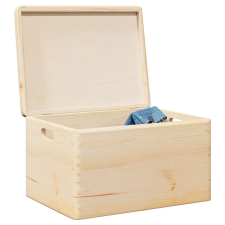 vidaXL Fa doboz fedéllel és fogantyúkkal 40x30x23 cm tömör fa fenyő bútor