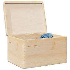 vidaXL Fa doboz fedővel 40x30x23 cm tömör fa fenyő bútor