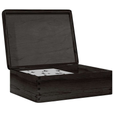 vidaXL Fa doboz tetővel Fekete 40x30x13 cm tömör fa fenyő bútor