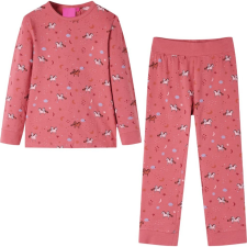 vidaXL Fakó rózsaszín hosszú ujjú gyerekpizsama 116 (14231 VidaXL) gyerek hálóing, pizsama