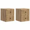 vidaXL Fali éjjeli szekrény 2 pcs Kézműves Tölgy 33 x 34,5 x 40 cm