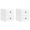 vidaXL Fali éjjeli szekrény 2 pcs Magasfényű Fehér 33 x 34,5 x 40 cm