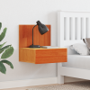 vidaXL Fali éjjeli szekrény fiókkal 2 pcs Viaszbarna 42 x 32.5 x 40 cm