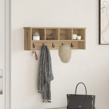 vidaXL Fali Kabáthorog kézműves tölgy 75 x 16 x 26 cm Faanyag bútor