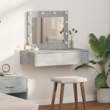 vidaXL Fali öltözőasztal LED világítással Beton Szürke bútor