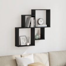 vidaXL Fali Szekrény Fekete Tölgy 80x15x78,5 cm Műanyag bútor