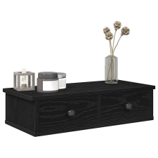 vidaXL Falipolc fiókokkal fekete 60x25x15 cm műszaki fa bútor