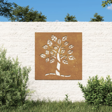 vidaXL famintás corten acél kerti faldísz 105 x 55 cm kerti dekoráció