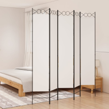 vidaXL fehér 5 paneles paraván 200x220 cm szövet bútor