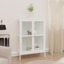 vidaXL fehér acél és üveg tálalószekrény 75 x 35 x 105 cm bútor