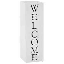 vidaXL fehér acél esernyőtartó "WELCOME" felirattal bútor
