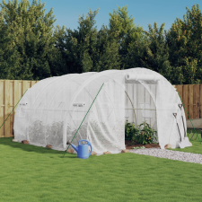 vidaXL fehér acélvázas melegház 12 m² 4 x 3 x 2 m kerti tárolás