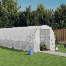 vidaXL fehér acélvázas melegház 16 m² 8 x 2 x 2 m kerti tárolás
