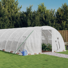 vidaXL fehér acélvázas melegház 96 m² 24 x 4 x 2 m kerti tárolás