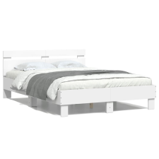 vidaXL fehér ágykeret fejtámlával és LED-del 135 x 190 cm ágy és ágykellék