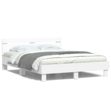 vidaXL fehér ágykeret fejtámlával és LED-del 140 x 190 cm ágy és ágykellék
