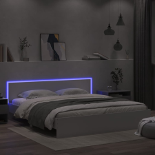 vidaXL fehér ágykeret fejtámlával és LED-del 200 x 200 cm ágy és ágykellék