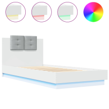 vidaXL fehér ágykeret fejtámlával és LED-világítással 100 x 200 cm (3210024) ágy és ágykellék