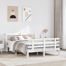 vidaXL fehér ágykeret fejtámlával matrac nélkül 140x190 cm ágy és ágykellék