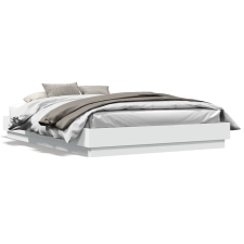 vidaXL fehér ágykeret LED-világítással 150 x 200 cm ágy és ágykellék