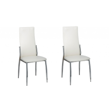vidaXL Fehér bőr-króm ebédlő szék / étkezőszék- 2 db. bútor