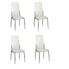 vidaXL Fehér bőr-króm ebédlő szék / étkezőszék- 4 db. bútor