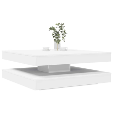 vidaXL fehér dohányzóasztal 360 fokban forgatható 90x90x34,5 cm bútor