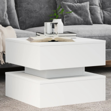 vidaXL fehér dohányzóasztal LED-lámpákkal 50 x 50 x 40 cm bútor