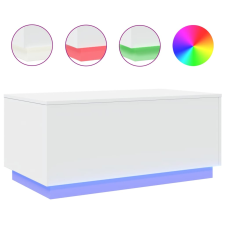 vidaXL fehér dohányzóasztal LED-lámpákkal 90x50x40 cm (839875) bútor