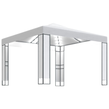 vidaXL fehér dupla tetős pavilon fényfüzérrel 3 x 3 m kerti bútor