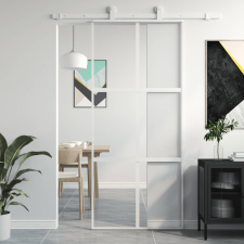 vidaXL fehér edzett üveg és alumínium tolóajtó 90 x 205 cm építőanyag