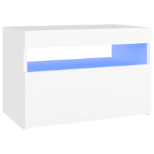 vidaXL fehér éjjeliszekrény LED-lámpákkal 60x35x40 cm szerelt fa (3082774) bútor