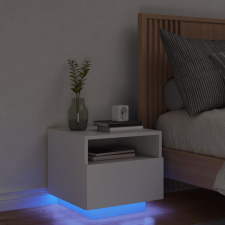 vidaXL fehér éjjeliszekrény LED-világítással 40 x 39 x 37 cm bútor
