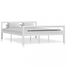 vidaXL Fehér és fekete fém ágykeret 120 x 200 cm ágy és ágykellék