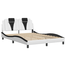vidaXL fehér és fekete műbőr ágykeret fejtámlával 120 x 200 cm (3208088) ágy és ágykellék