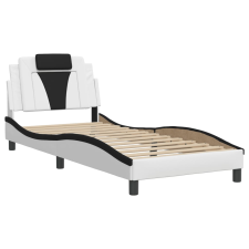 vidaXL fehér és fekete műbőr ágykeret fejtámlával 90x190 cm (3208067) ágy és ágykellék