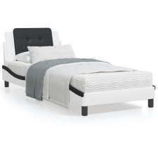 vidaXL fehér és fekete műbőr ágykeret LED-világítással 100 x 200 cm ágy és ágykellék