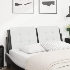 vidaXL fehér és fekete műbőr fejtámla párna 140 cm ágy és ágykellék