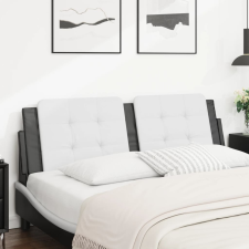 vidaXL fehér és fekete műbőr fejtámla párna 160 cm ágy és ágykellék