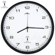 vidaXL fehér és fekete rádióvezérelt falióra kvarcszerkezettel 31 cm falióra