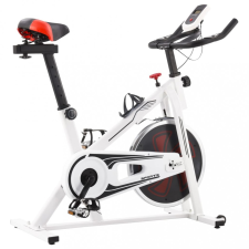 vidaXL Fehér és piros spinning szobabicikli pulzusmérővel szobakerékpár