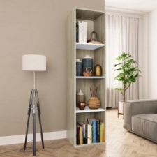 vidaXL Fehér és sonoma tölgy forgácslap könyv-/TV-szekrény 36x30x143cm bútor
