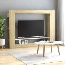 vidaXL fehér és sonoma-tölgy forgácslap TV-szekrény 152 x 22 x 113 cm bútor