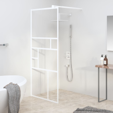 vidaXL fehér ESG üveg zuhanyfal küszöb nélküli zuhanyhoz 90x195 cm kád, zuhanykabin
