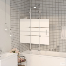 vidaXL fehér ESG zuhanykabin összecsukható ajtóval 100 x 140 cm kád, zuhanykabin