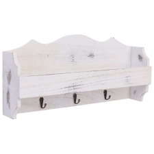 vidaXL fehér fa fali fogas 50 x 10 x 23 cm bútor