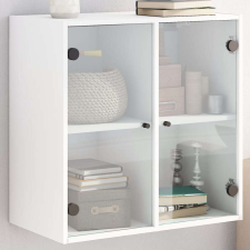 vidaXL fehér faliszekrény üvegajtókkal 68 x 37 x 68,5 cm bútor