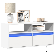 vidaXL fehér falra szerelhető TV-szekrény LED-lámpákkal 100x31x45 cm bútor
